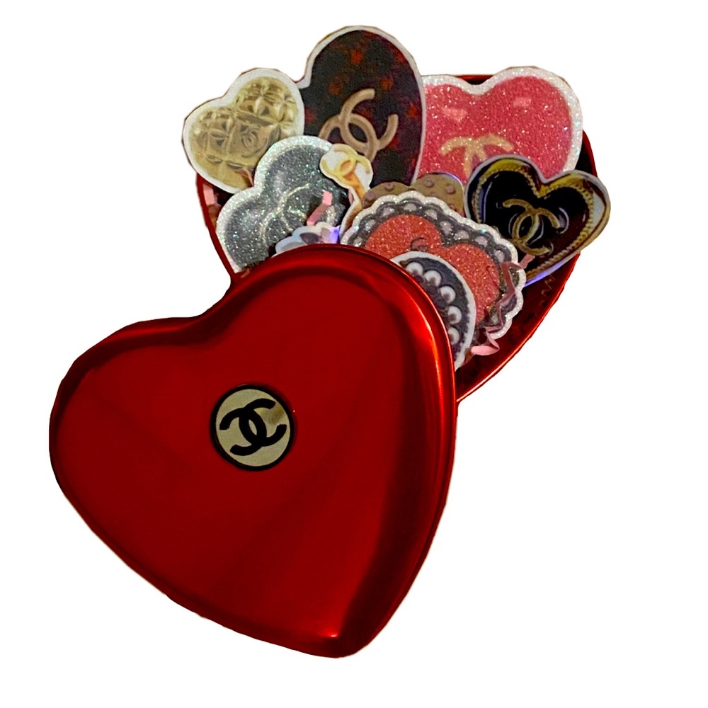 🌹Valentine’s day designer Heart sticker tin